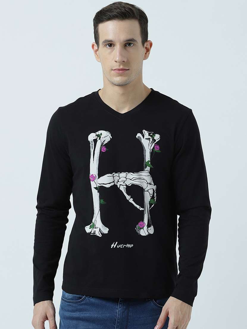 v neck printed regular t-shirt