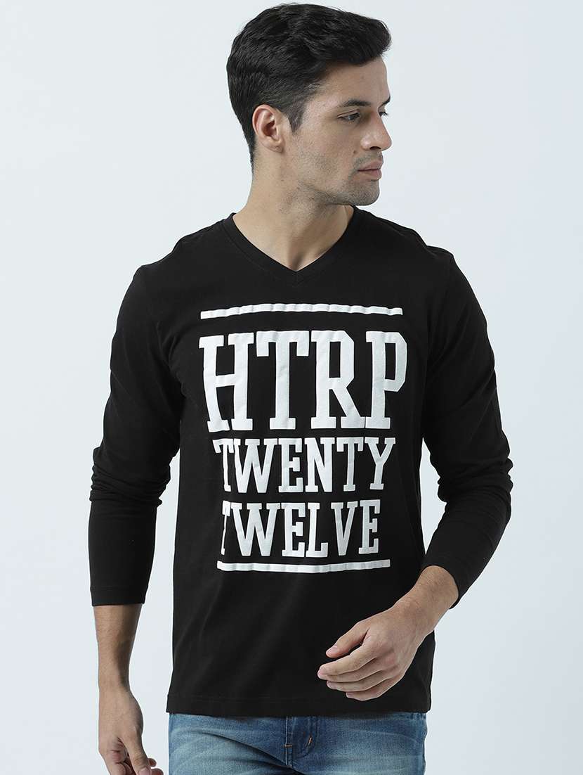 v neck printed regular t-shirt