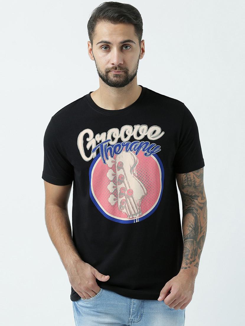 men printed round neck t-shirt