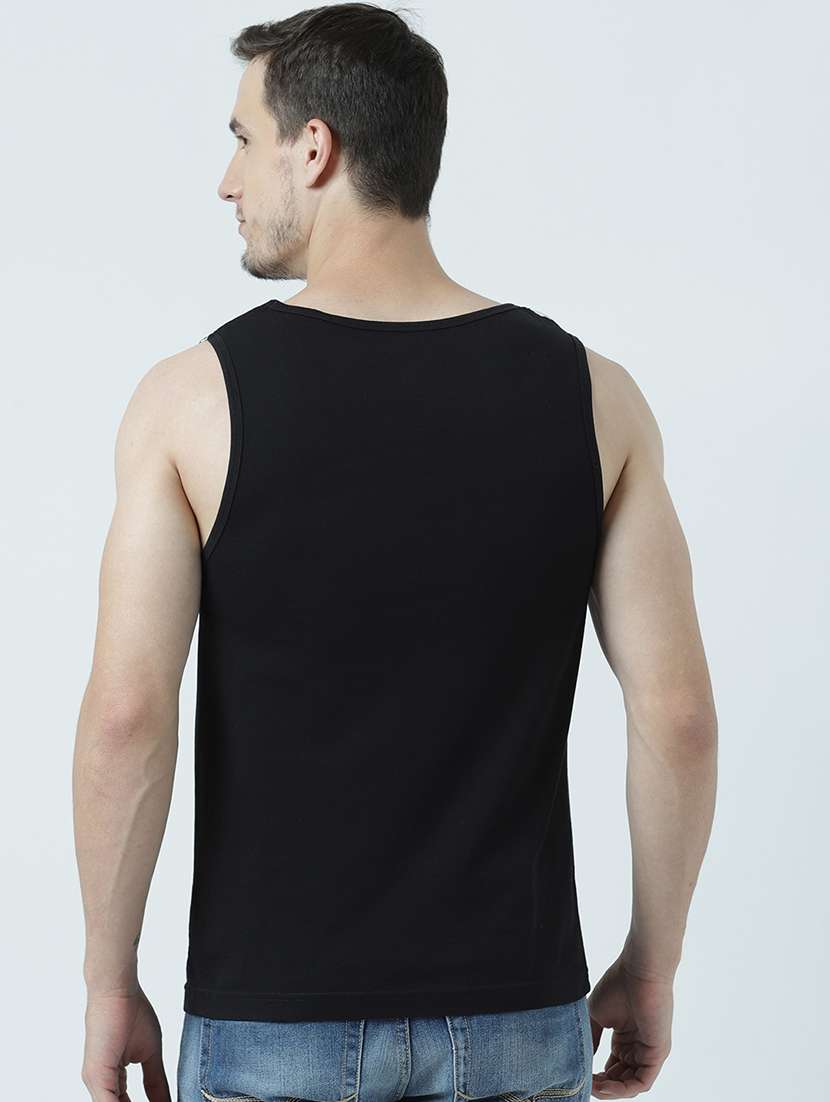 Men Scoop Neck Front Print Sleeveless T-shirt - 19582236 -  Standard Image - 2