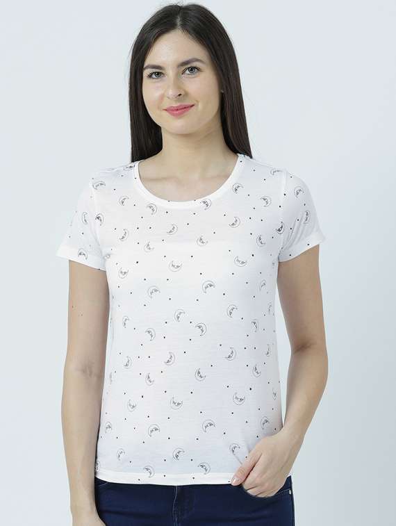 women's all over print round neck t-shirt