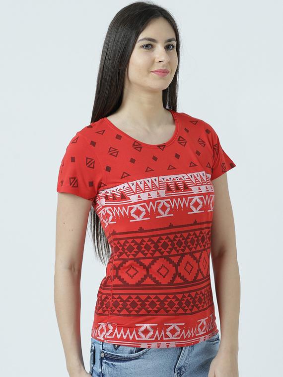 women's all over print round neck t-shirt - 19582766 - Standard Image - 2