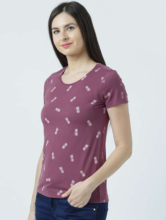 women's all over print round neck t-shirt - 19582771 - Standard Image - 2