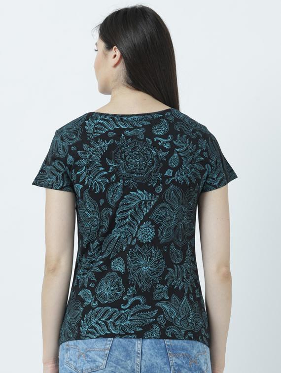 women's all over print round neck t-shirt - 19582785 - Standard Image - 2