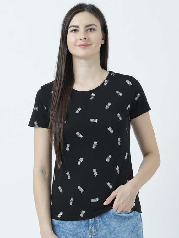 women's all over print crew neck t-shirt