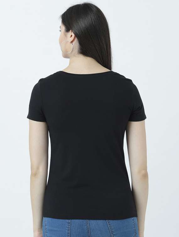 women's front print crew neck t-shirt - 19582788 -  Standard Image - 2