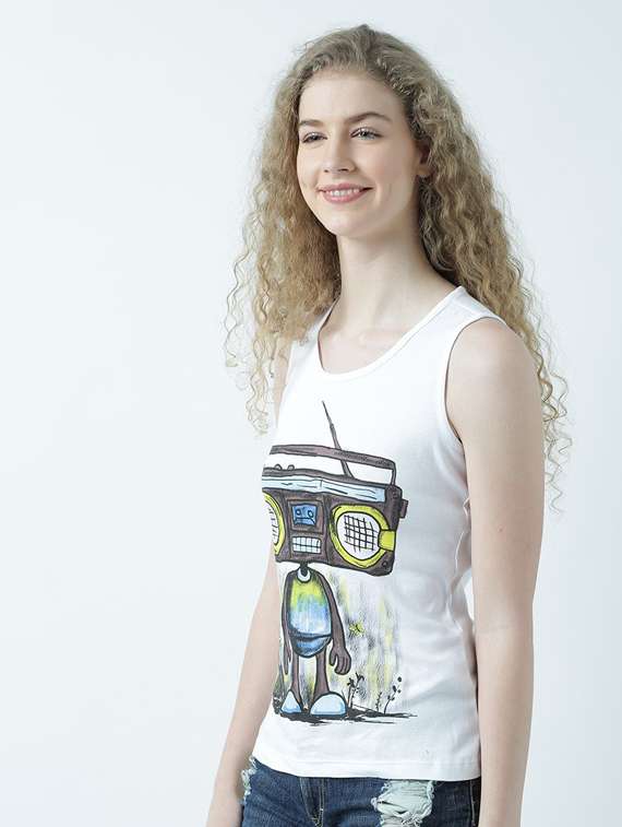 women's front print round neck t-shirt - 19582827 -  Standard Image - 2