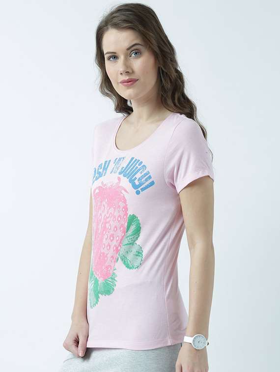 women's front print round neck t-shirt - 19582898 -  Standard Image - 2