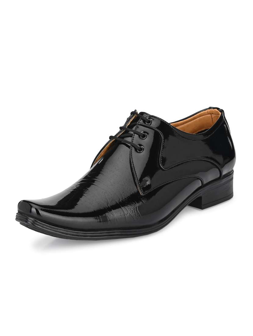 black patent leather laceup derbies - 19585366 - Standard Image - 2
