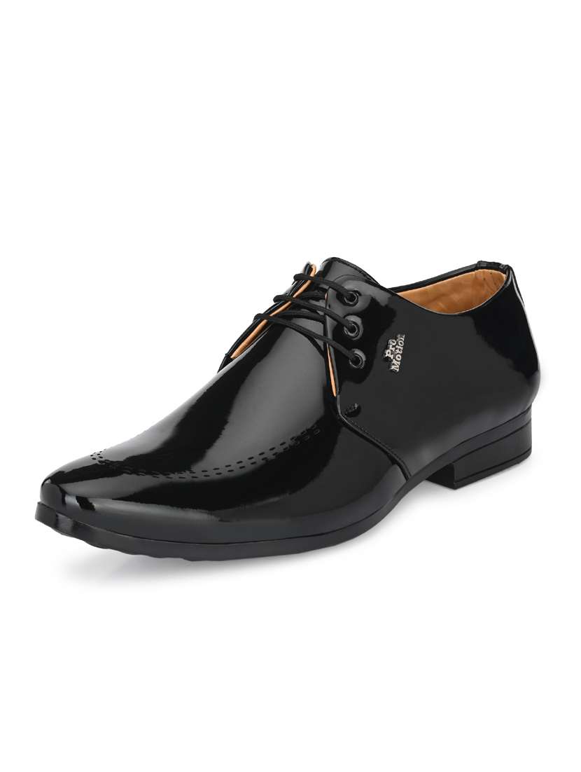 black patent leather laceup derbies - 19585367 -  Standard Image - 2