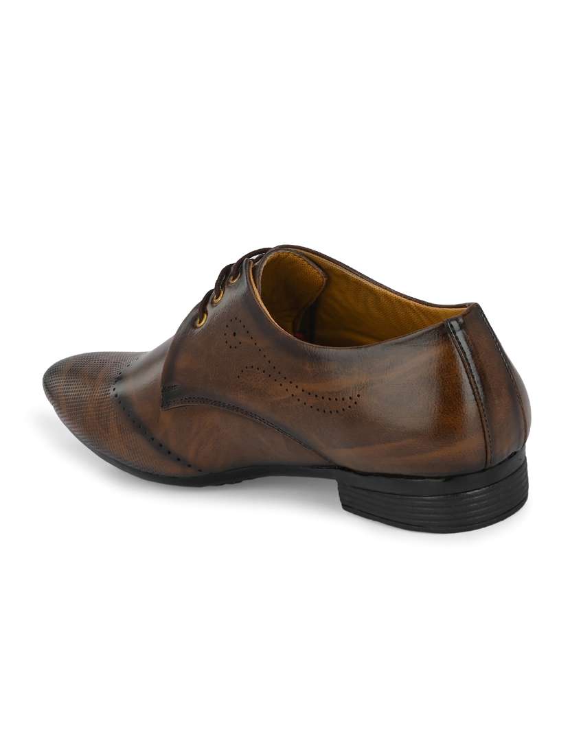 brown leather laceup derbies - 19585375 -  Standard Image - 2