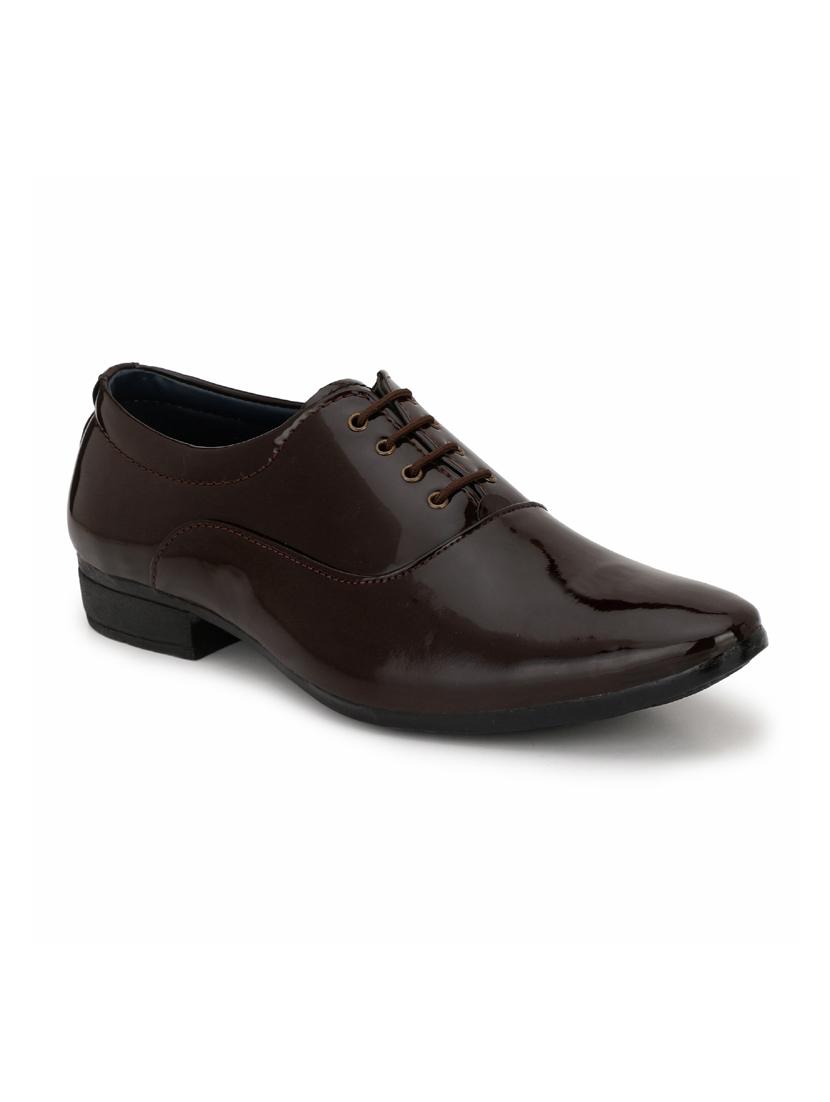 brown patent leather laceup oxfords - 19585395 - Zoom Image - 0