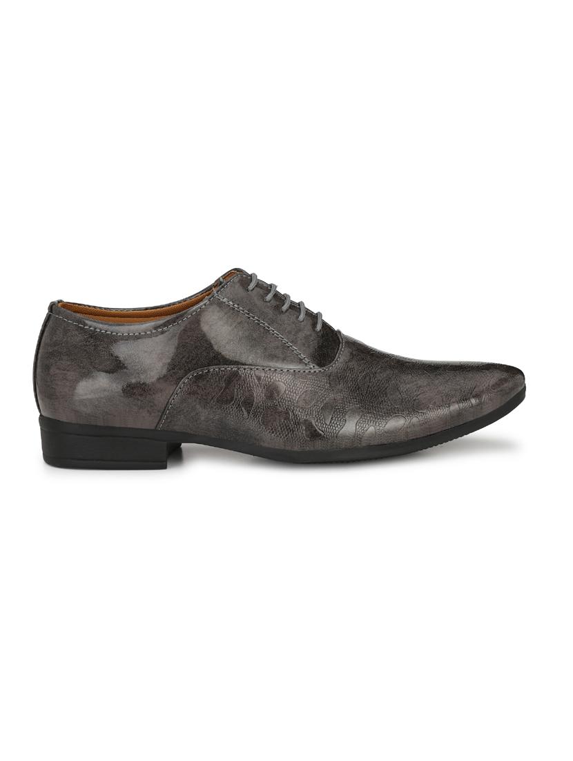 grey patent leather laceup oxfords - 19585398 - Standard Image - 2