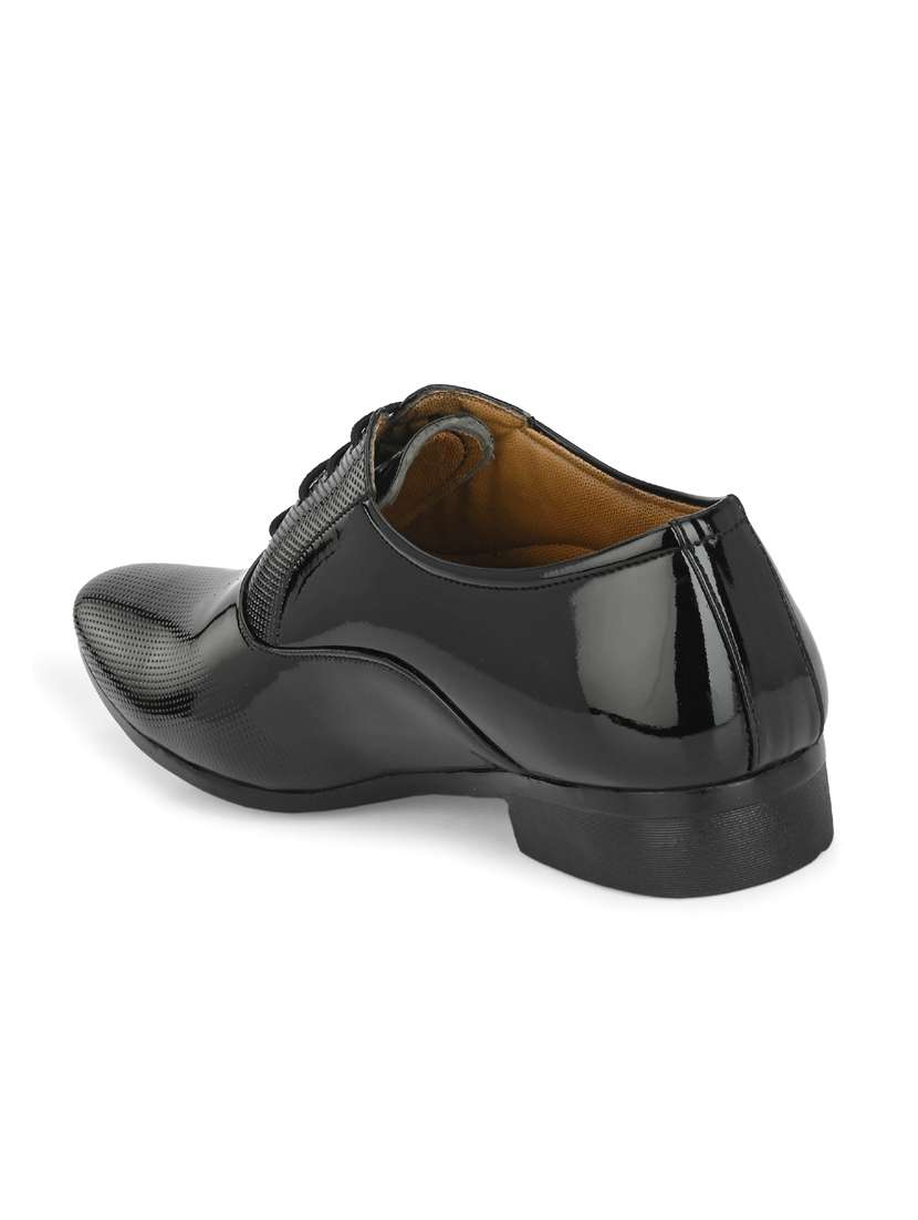 Black Patent Leather Laceup Oxfords
