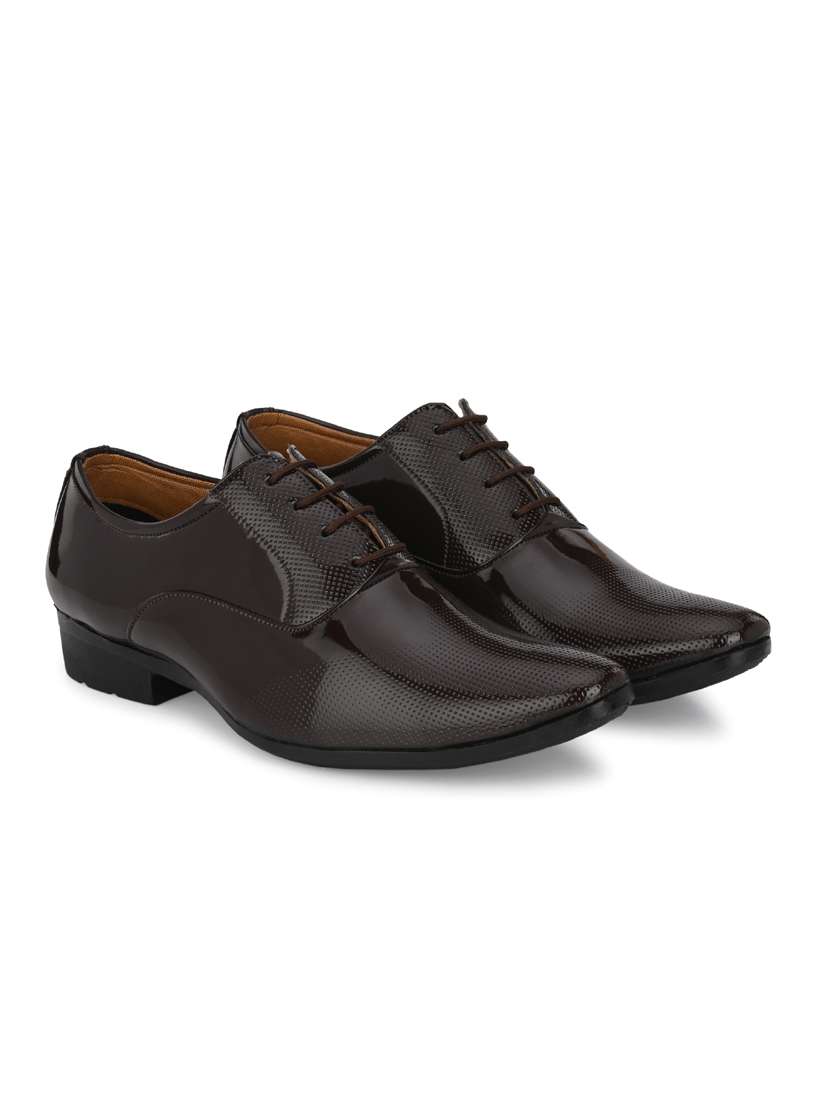 brown patent leather laceup oxfords