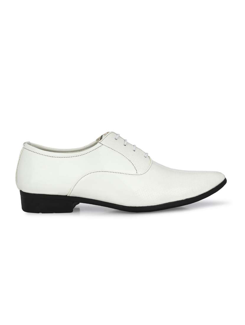 White Patent Leather Laceup Oxfords