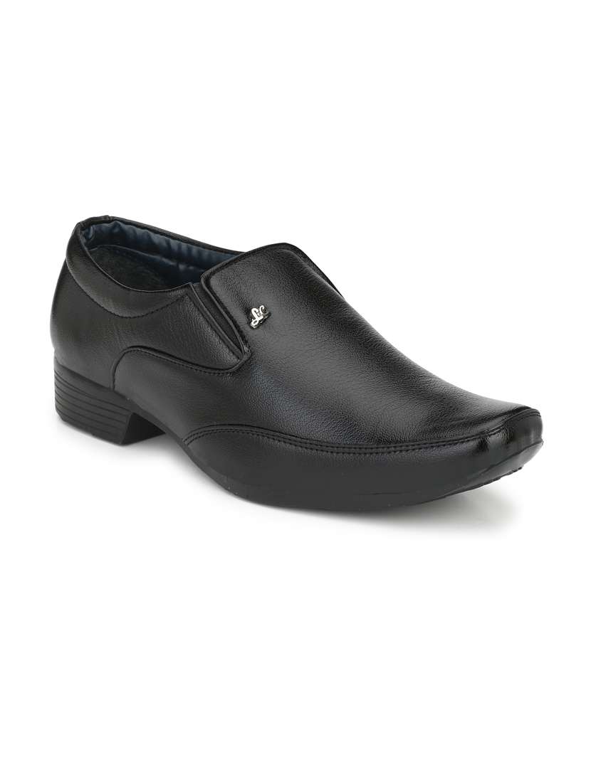 black slip on formal shoes