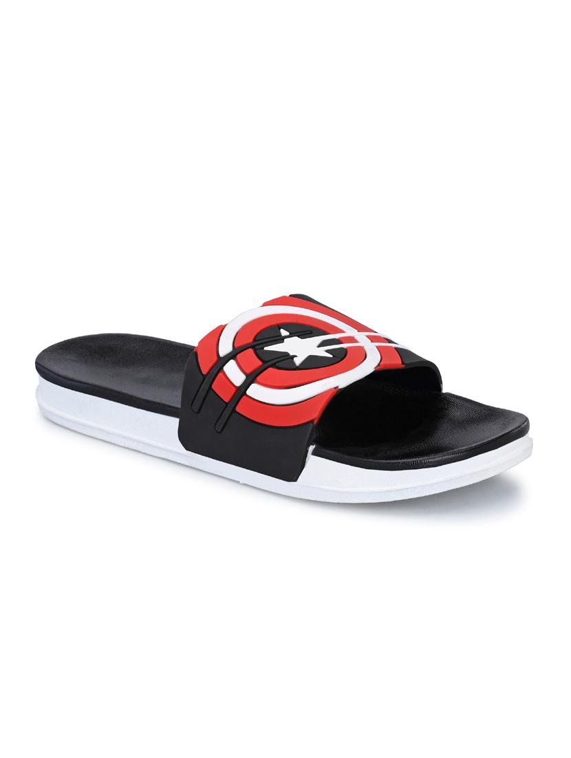 black pvc slip on flip flops - 19585560 - Zoom Image - 0
