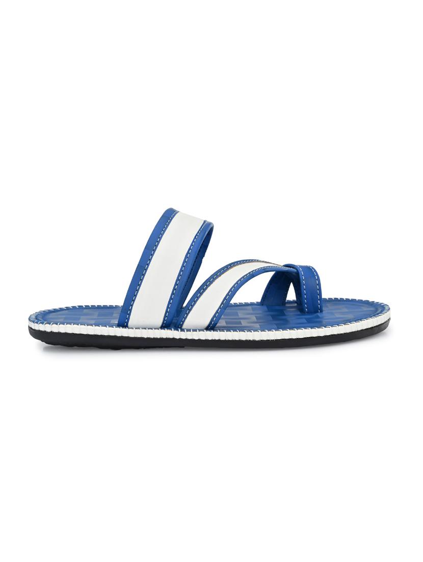 blue leatherette slip on slippers - 19585593 - Standard Image - 2