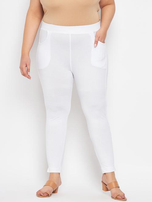 white cotton leggings - 19586639 -  Standard Image - 0