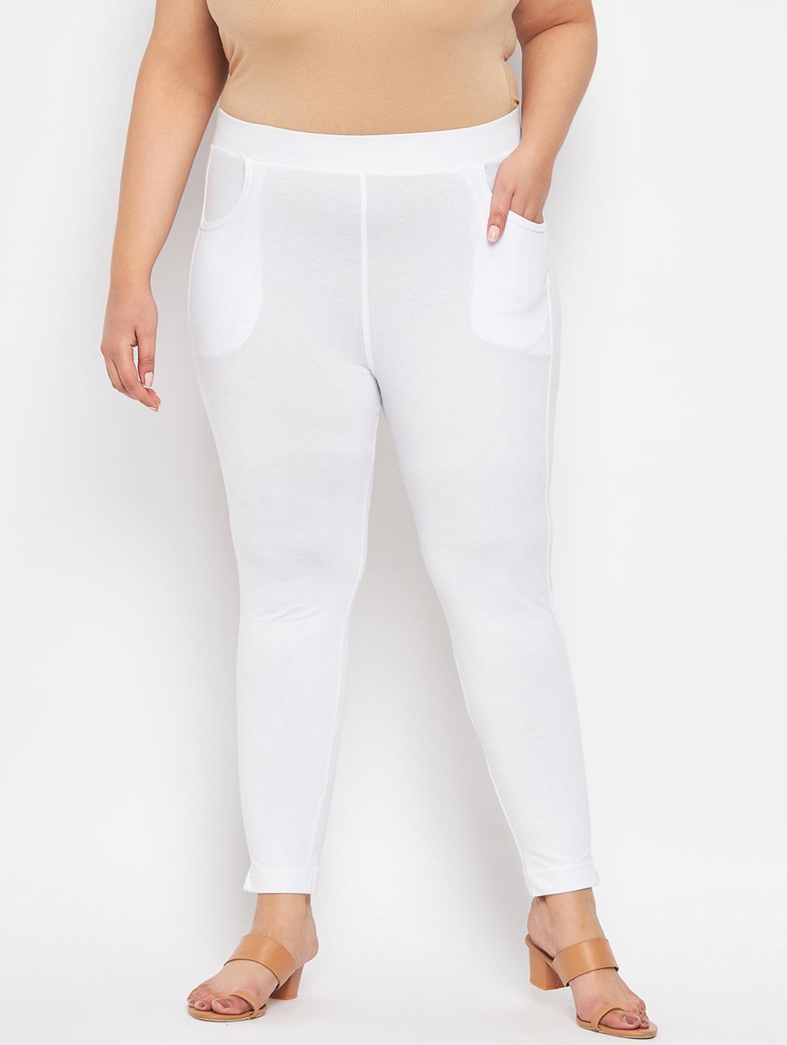 white cotton leggings - 19586639 -  Zoom Image - 0