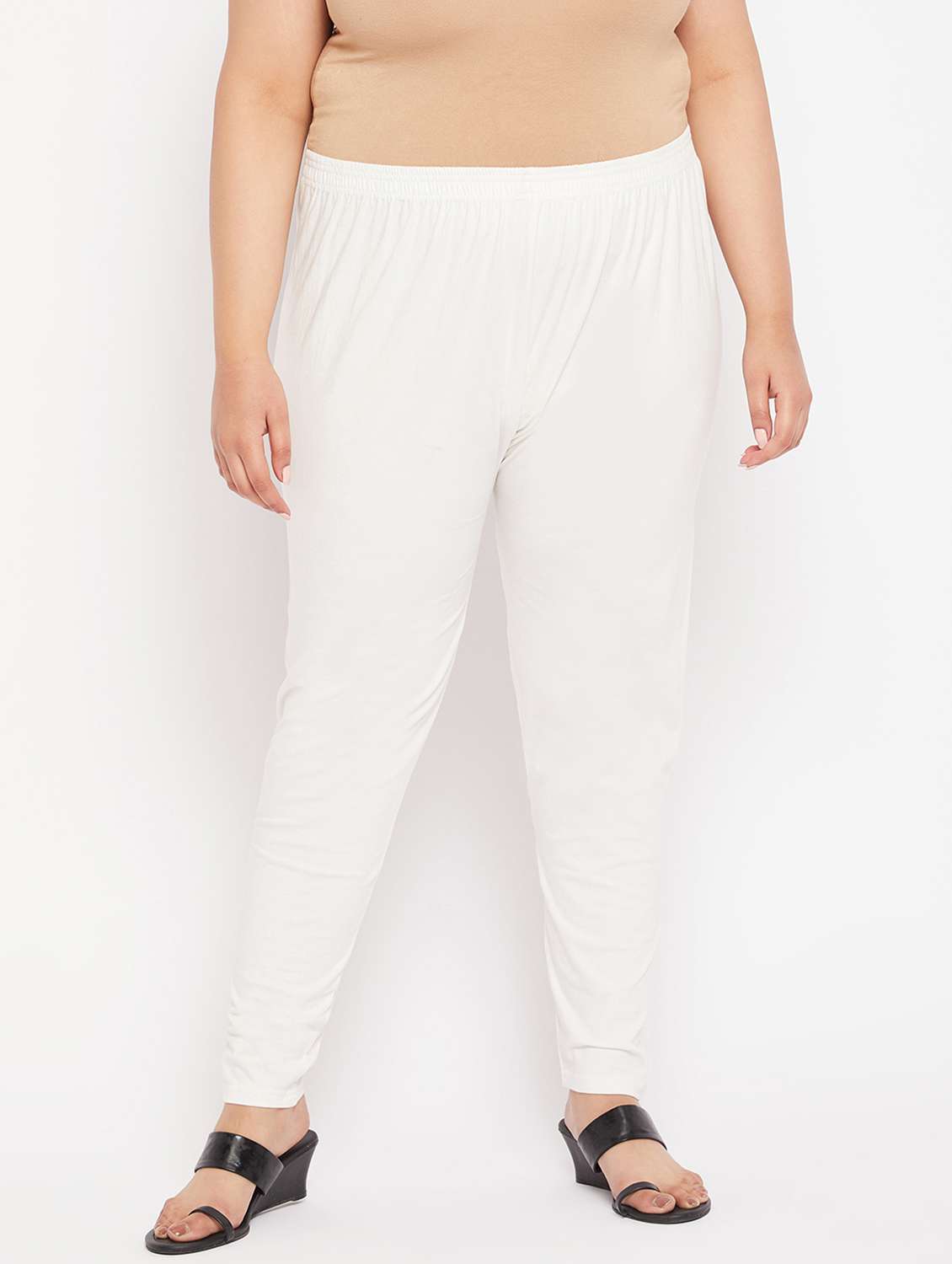 white cotton leggings