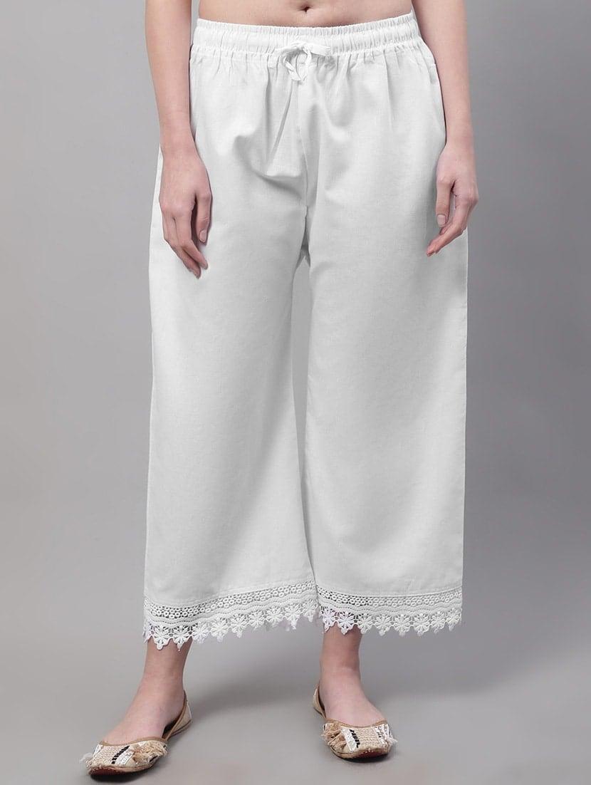 cotton white straight palazzo - 19586762 - Zoom Image - 0
