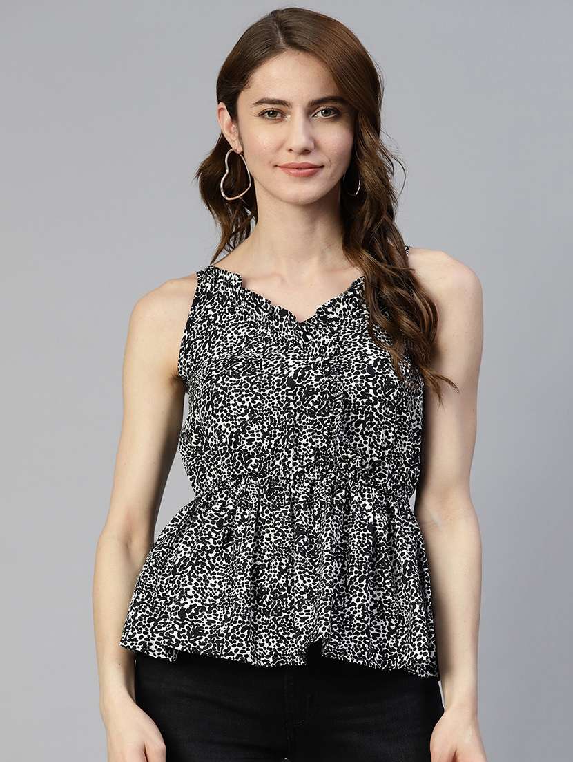 women's peplum v neck top