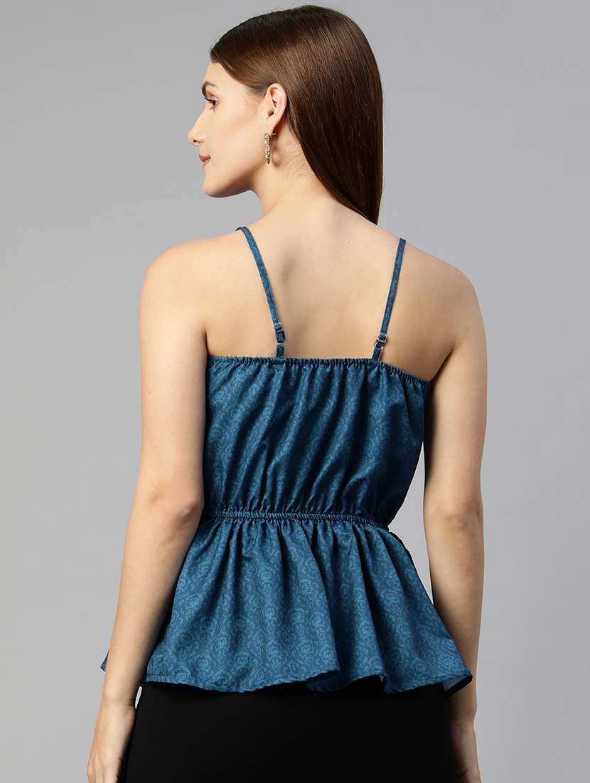 women's peplum shoulder strap top - 19586774 - Standard Image - 2