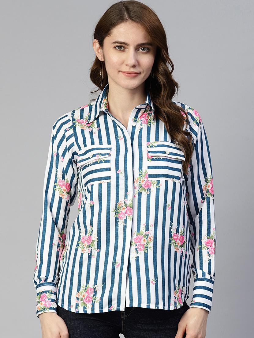 multi colored printed long sleeve shirt - 19586777 -  Zoom Image - 0