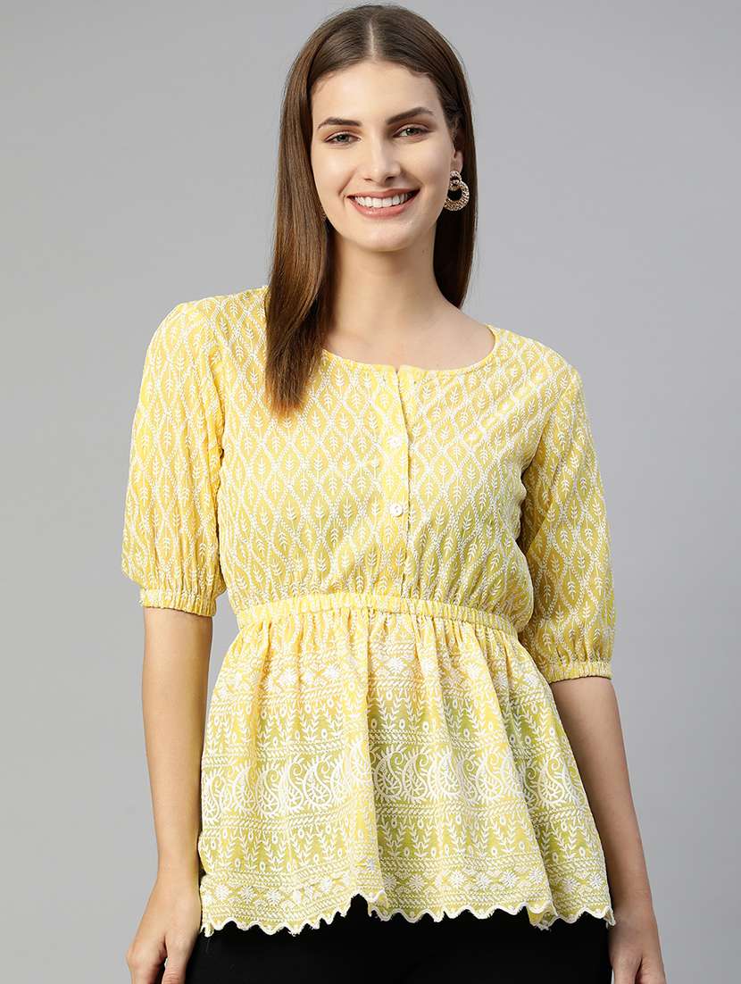 women's peplum round neck top