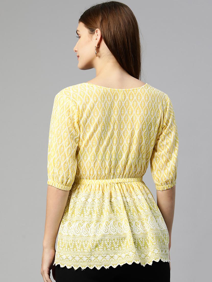 women's peplum round neck top - 19586779 - Standard Image - 2