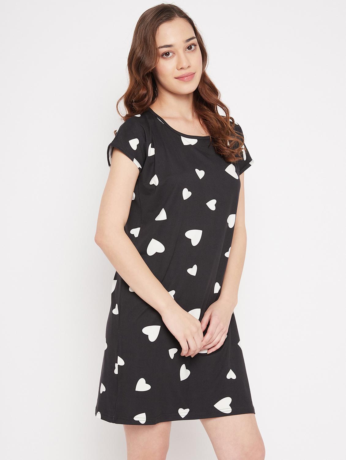 women round neck printed sleepshirt - 19586790 - Standard Image - 2