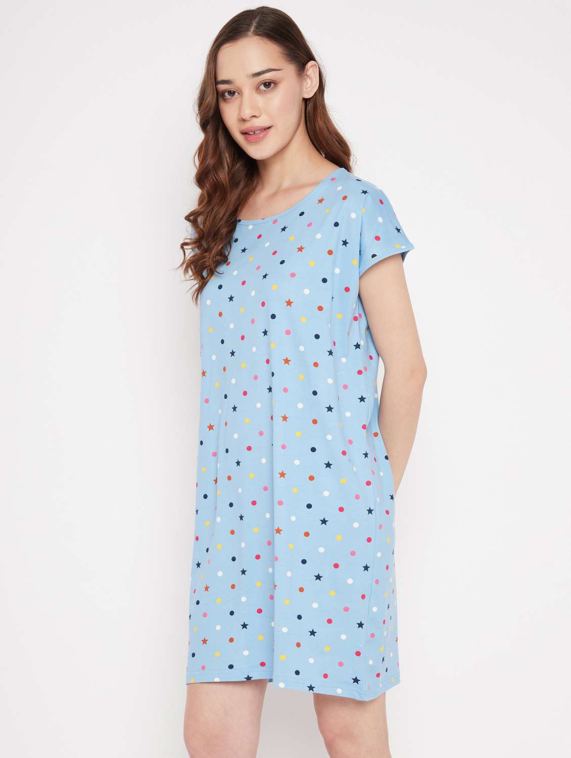 round neck polka dots sleepshirts & nighty - 19586791 -  Standard Image - 2