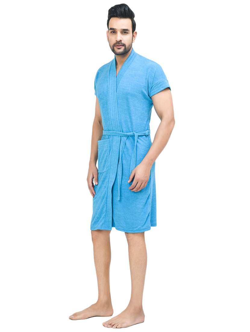 men's solid bathrobe gown