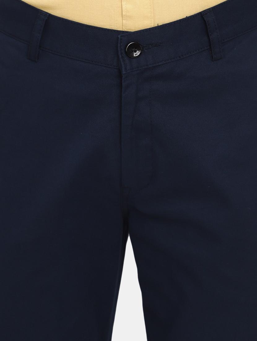 navy blue cotton chinos casual trousers - 19590620 - Standard Image - 2
