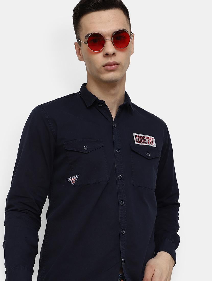 mens solid casual shirt - 19591179 - Standard Image - 2