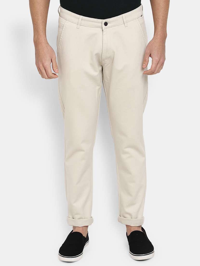 off white cotton chinos casual trouser