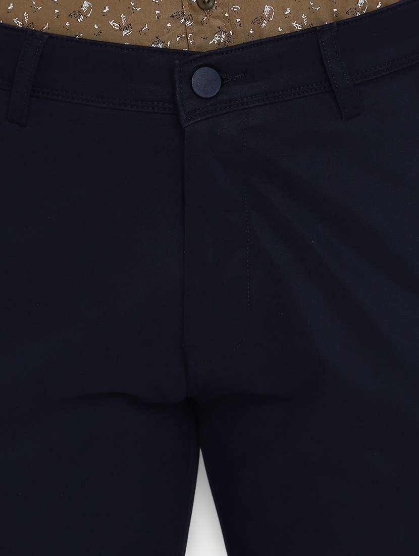 navy blue cotton chinos casual trousers - 19592562 -  Standard Image - 2