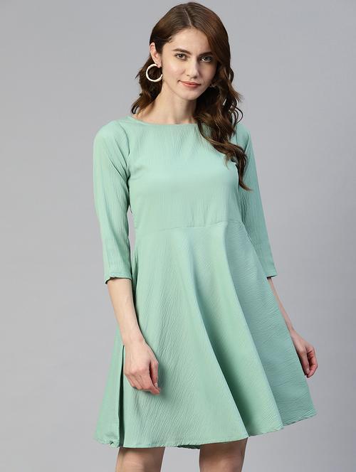 women's fit & flare solid dress - 19593439 - Standard Image - 0