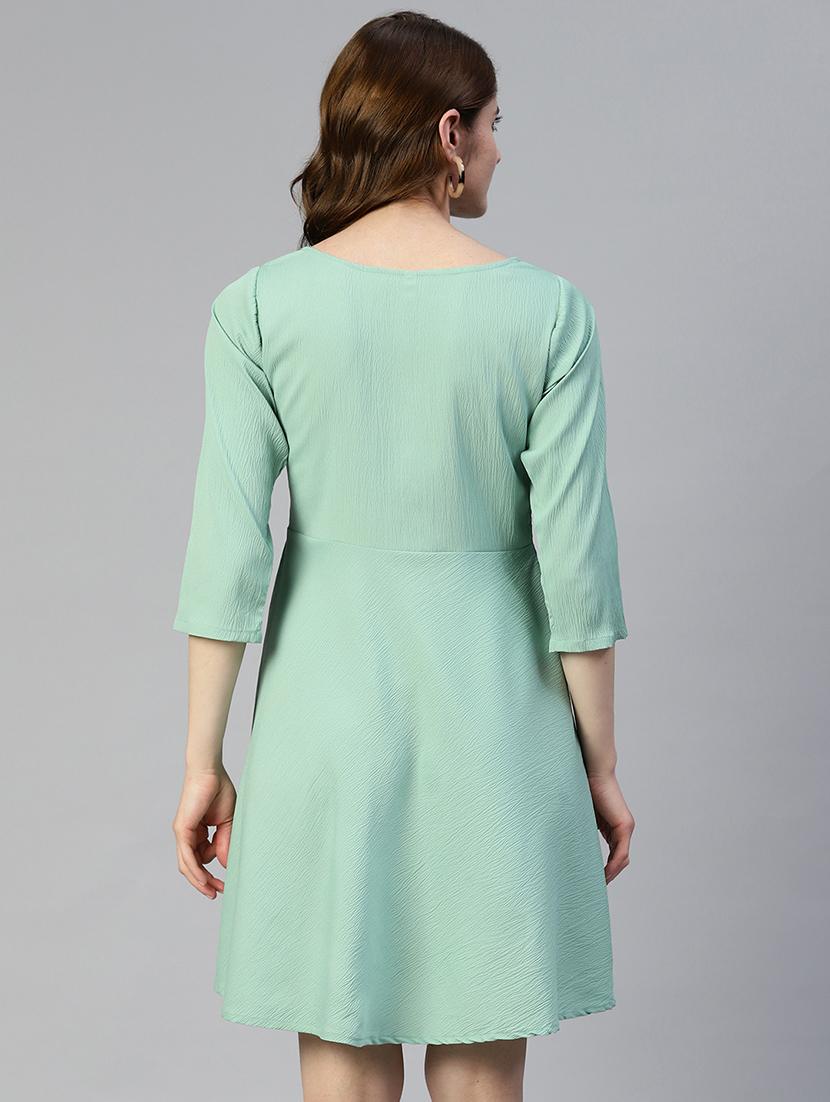 women's fit & flare solid dress - 19593439 - Standard Image - 2