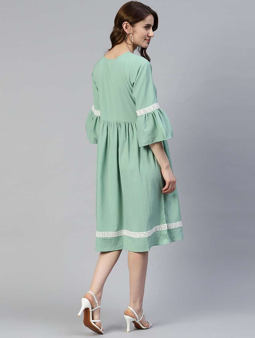 women's fit & flare solid dress - 19593441 -  Standard Image - 2