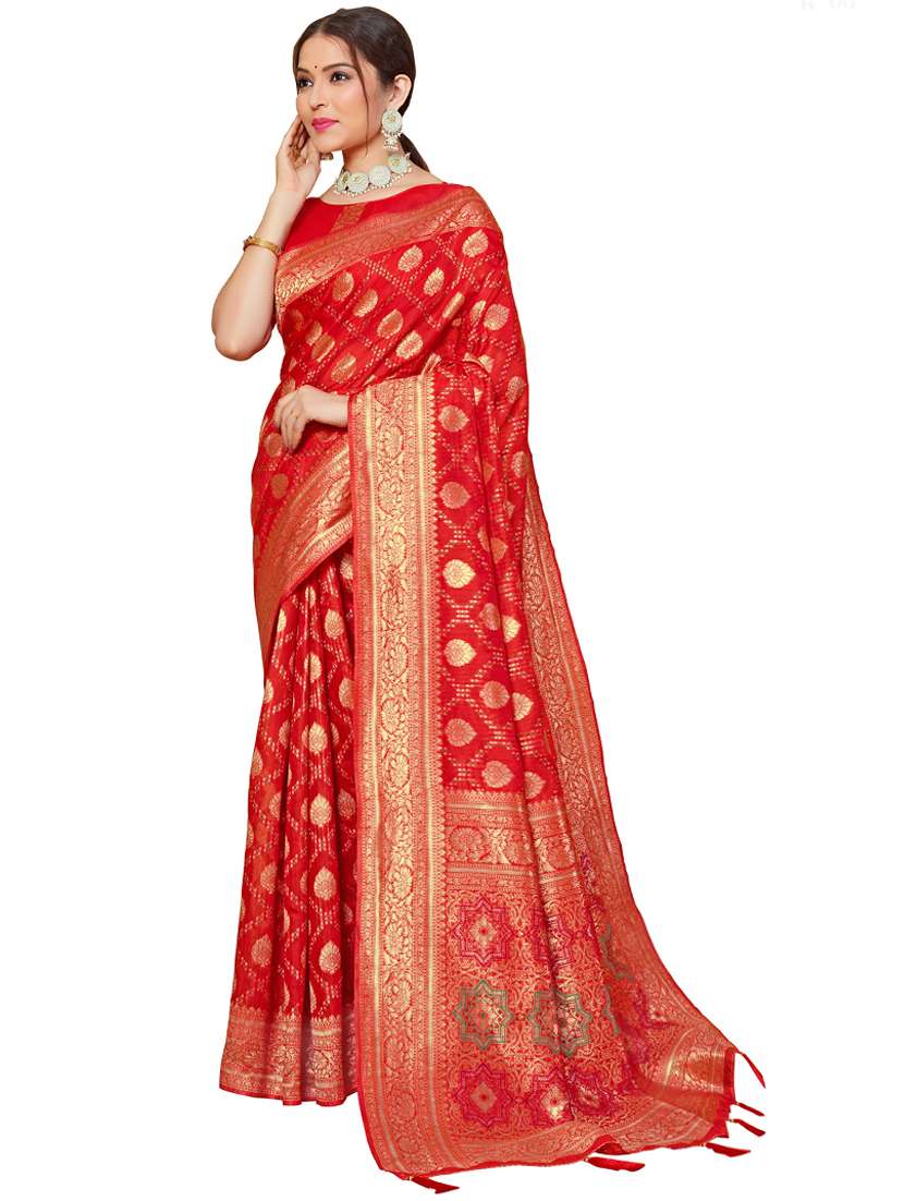 women's self design maroon colored saree with blouse