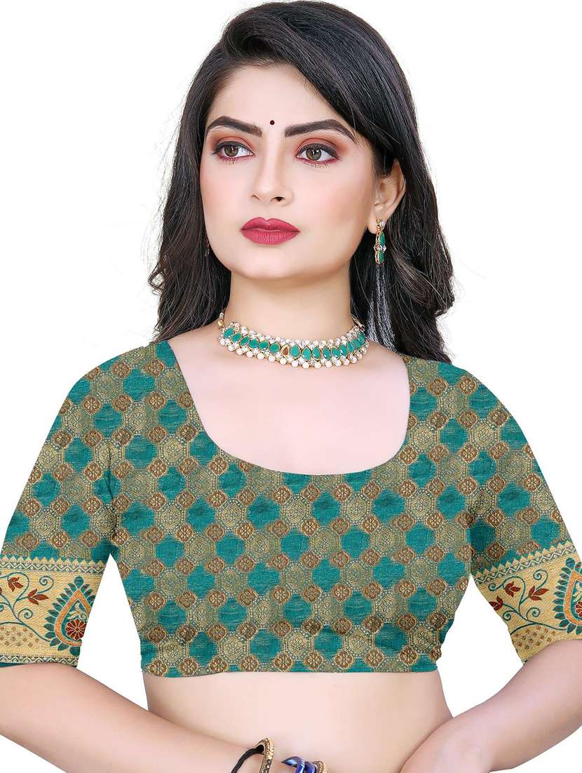 women's self design sea green colored saree with blouse - 19596883 -  Standard Image - 2