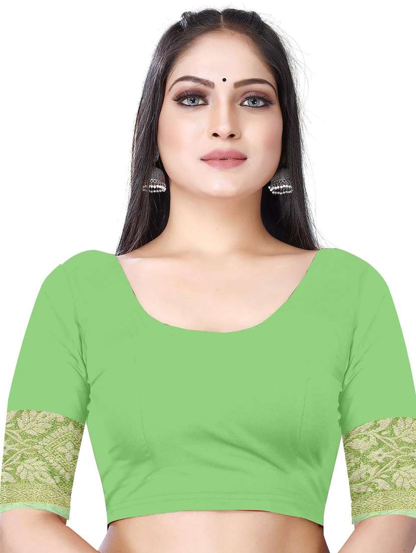 women's self design green colored saree with blouse - 19596927 - Standard Image - 2