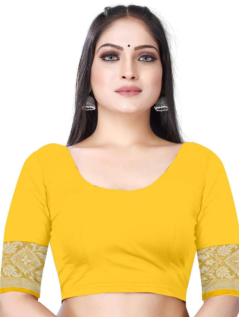 women's printed yellow colored saree with blouse - 19596929 - Standard Image - 2
