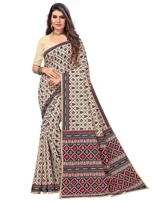 women's ikat multi colored saree with blouse - 19596951 -  Standard Image - 0