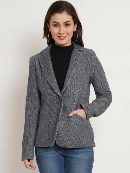 lapel neck casual blazer - 19598722 - Standard Image - 0
