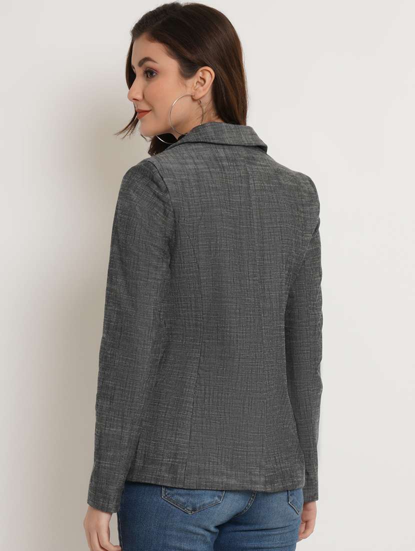 lapel neck casual blazer - 19598723 - Standard Image - 2