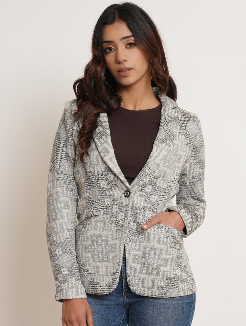 lapel neck casual blazer - 19598725 - Zoom Image - 0